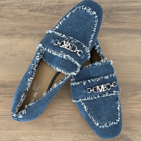 Michael Kors Frayed Denim Loafers - Picture 6 of 8
